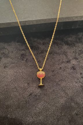 گردنبند جواهر طلائی زنانه استیل ضد زنگ کد 749523615