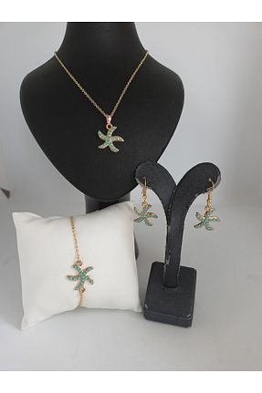 ست جواهر طلائی زنانه فلزی BalıkHediyelik - کد 784098580