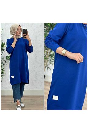 تونیک حجاب سرمه ای زنانه بافتنی azzebutik - کد 783923455