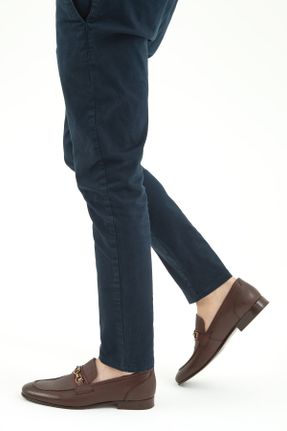 کفش کلاسیک قهوه ای مردانه چرم طبیعی پاشنه کوتاه ( 4 - 1 cm ) پاشنه ضخیم کد 635613584
