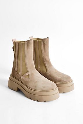 بوت / نیم بوت قهوه ای زنانه جیر Shoes & More - کد 784201933