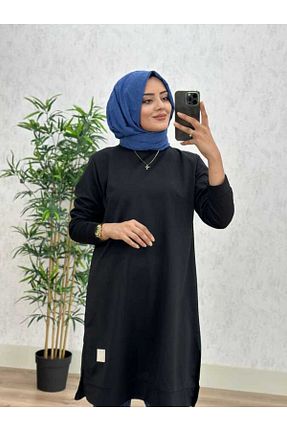 تونیک حجاب مشکی زنانه بافتنی azzebutik - کد 784358445