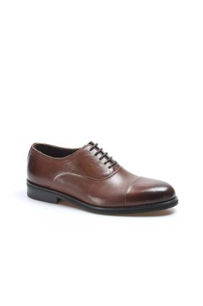 کفش کلاسیک قهوه ای مردانه چرم طبیعی پاشنه کوتاه ( 4 - 1 cm ) پاشنه ساده کد 784462332