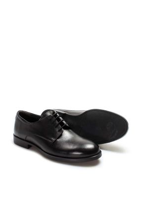 کفش کلاسیک مشکی مردانه چرم طبیعی پاشنه کوتاه ( 4 - 1 cm ) پاشنه ساده کد 784463430