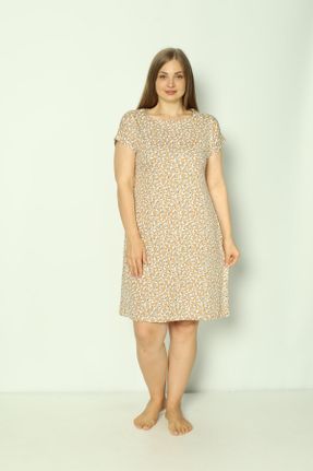 لباس بژ زنانه بافت آستین-کوتاه بیسیک کد 748014584