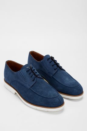 کفش کژوال آبی مردانه چرم طبیعی پاشنه کوتاه ( 4 - 1 cm ) پاشنه ساده کد 781533333