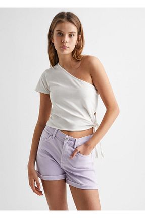 شلوارک و برمودا سایز بزرگ سرمه ای زنانه فاق نرمال MANGO Teen - کد 465950319