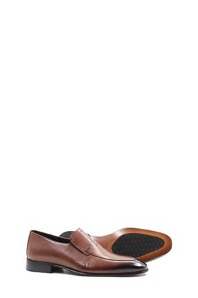 کفش کلاسیک قهوه ای مردانه چرم طبیعی پاشنه کوتاه ( 4 - 1 cm ) پاشنه ساده کد 506033200