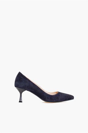 کفش پاشنه بلند کلاسیک سرمه ای زنانه چرم Shoes & More - کد 784218062