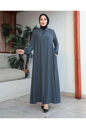 کلاه و ابایا طوسی زنانه مخلوط ویسکون KADEEM - کد 784281568