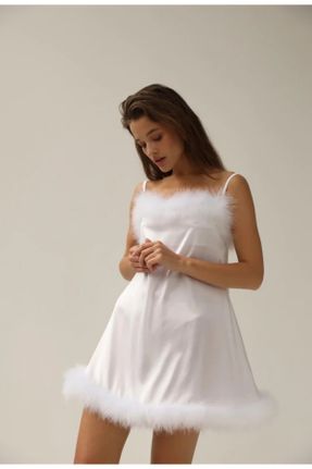 لباس شب سفید زنانه ساتن کد 784405789