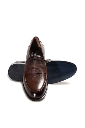 کفش کلاسیک قهوه ای مردانه چرم طبیعی پاشنه کوتاه ( 4 - 1 cm ) پاشنه ساده کد 784463014