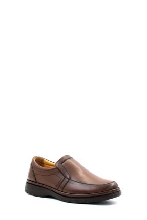کفش کژوال قهوه ای مردانه چرم طبیعی پاشنه کوتاه ( 4 - 1 cm ) پاشنه ساده کد 784512172