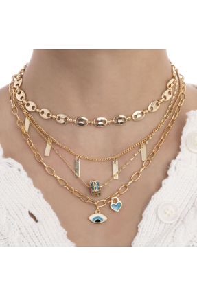 گردنبند جواهر طلائی زنانه سنگی کد 784571005