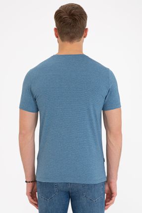 تی شرت آبی مردانه اسلیم فیت یقه هفت کد 89612207