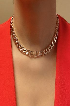 گردنبند جواهر طلائی زنانه برنجی Simya Design - کد 85630543