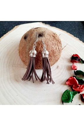 گوشواره جواهر قهوه ای لزران canan dizayn - کد 99853859
