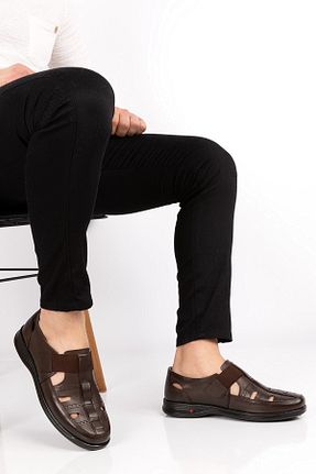 صندل قهوه ای مردانه پاشنه تخت maximoda - کد 100098651
