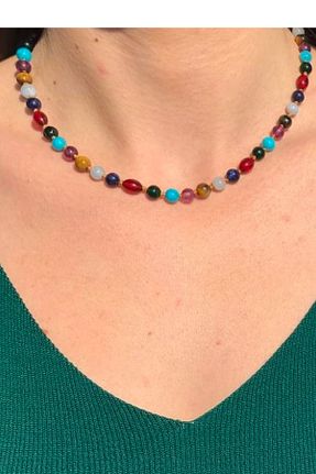 گردنبند جواهر آبی زنانه سنگ Natural Jewelleryy - کد 100500527