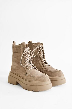 بوت / نیم بوت قهوه ای زنانه جیر Shoes & More - کد 784193474