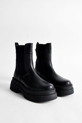 بوت / نیم بوت مشکی زنانه پاشنه تخت Shoes & More - کد 784189585