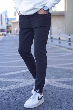 شلوار جین مشکی مردانه پاچه تنگ جین بلند کد 365648286