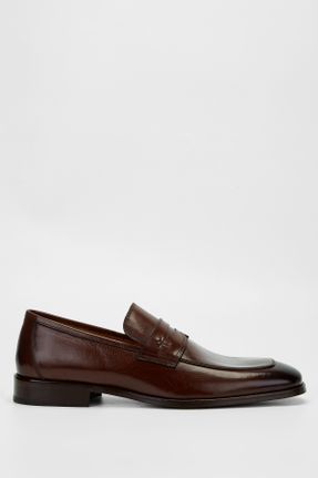 کفش کلاسیک قهوه ای مردانه چرم طبیعی پاشنه کوتاه ( 4 - 1 cm ) پاشنه ضخیم کد 780512532