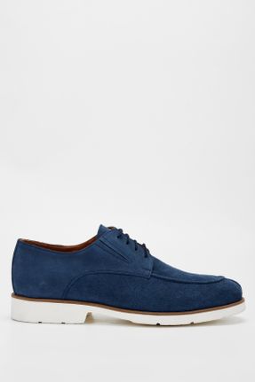 کفش کژوال آبی مردانه چرم طبیعی پاشنه کوتاه ( 4 - 1 cm ) پاشنه ساده کد 781533333