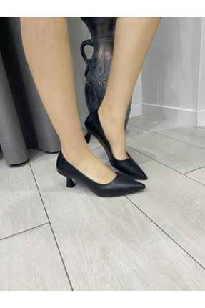 کفش پاشنه بلند کلاسیک مشکی زنانه چرم مصنوعی پاشنه ضخیم پاشنه متوسط ( 5 - 9 cm ) کد 784791051