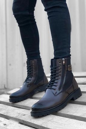 بوت / نیم بوت قهوه ای مردانه چرم مصنوعی Aleza Shoes - کد 784809485