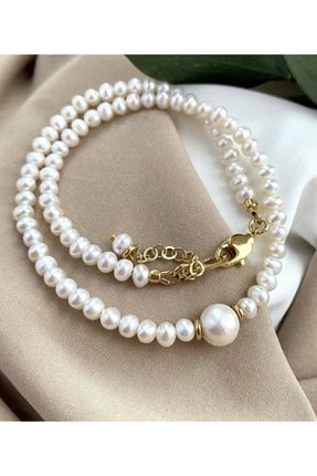دستبند مروارید سفید مروارید آب شیرین Hazeran accessories - کد 784935349