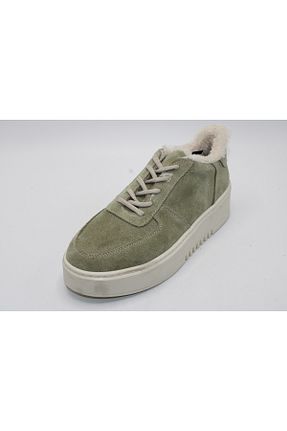کفش اسنیکر سبز زنانه چرم اصل İLKE SHOES - کد 785183084
