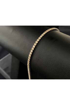 دستبند نقره زرد زنانه 925 عیار Kiriş Gümüş - کد 785186156