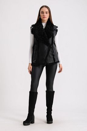 جلیقه مشکی زنانه رگولار Leather Club - کد 785249684