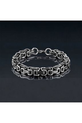 دستبند استیل (فولاد) طوسی مردانه استیل (فولاد) Volfram - کد 785251337