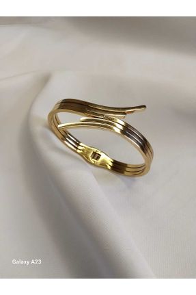دستبند استیل طلائی زنانه فولاد ( استیل ) کد 784846660