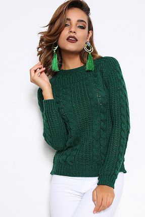 پلیور سبز زنانه Saç Örgü AVORWE - کد 784866278