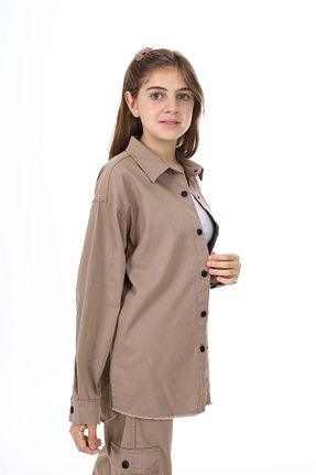پیراهن قهوه ای بچه گانه رگولار ANGELOS GIRLS - کد 736448802