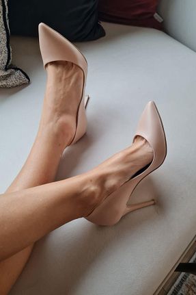 کفش استایلیتو بژ پاشنه ضخیم Topukla Footwear - کد 785179572