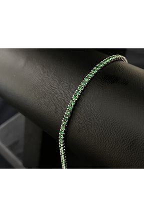 دستبند نقره سبز زنانه 925 عیار Kiriş Gümüş - کد 785130554