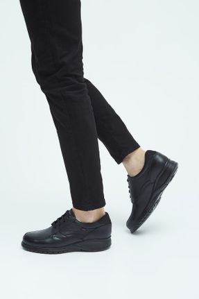 کفش کژوال مشکی مردانه چرم طبیعی پاشنه کوتاه ( 4 - 1 cm ) پاشنه ساده کد 750351673