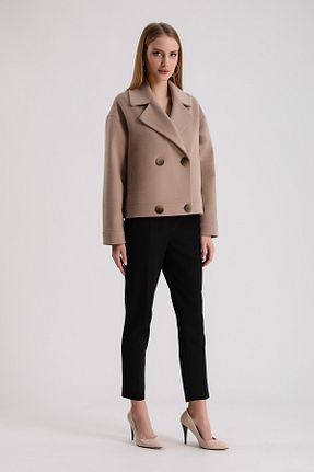 کت بژ زنانه رگولار Leather Club - کد 785345599