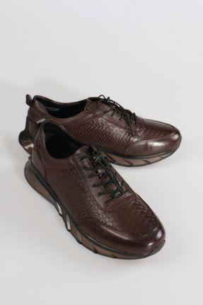 کفش کژوال قهوه ای مردانه چرم طبیعی پاشنه کوتاه ( 4 - 1 cm ) پاشنه ضخیم کد 785350327