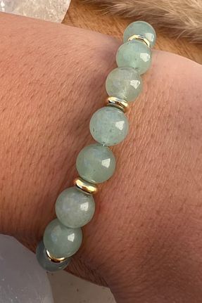 دستبند جواهر سبز زنانه سنگ طبیعی NBS Beautiful Naturel Stones - کد 785443468