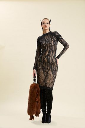 لباس مجلسی و فارغ التحصیلی مشکی زنانه پلی استر VERDA - کد 785536298