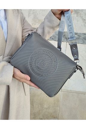 کیف دوشی طوسی زنانه چرم مصنوعی Just Polo - کد 785595607