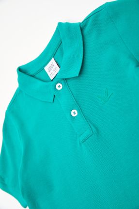 تی شرت سبز بچه گانه رگولار یقه پولو کد 752813529