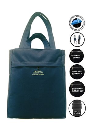 کیف دوشی سرمه ای زنانه پارچه ای SEVBAGS - کد 785381094