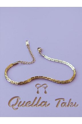 دستبند استیل (فولاد) طلائی زنانه استیل (فولاد) Quella Takı - کد 785406642