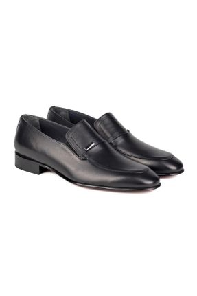 کفش کلاسیک مشکی مردانه چرم طبیعی پاشنه کوتاه ( 4 - 1 cm ) پاشنه ساده کد 785442077